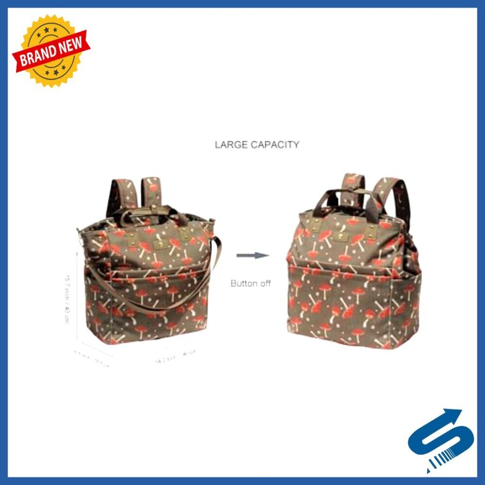 Multifunctional Tote Backpack Crossbody Bag 3-in-1 with Insulated Pockets Laptop - Picture 2 of 7